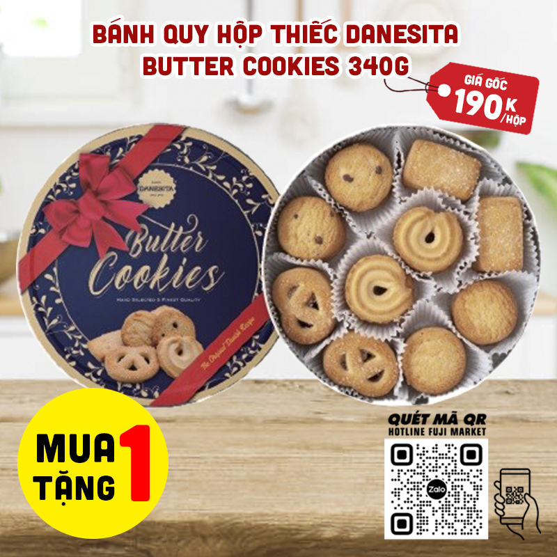 Bánh quy hộp thiếc Danesita Butter Cookies 340g