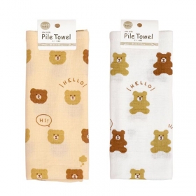Khăn mặt cotton họa tiết xinh xắn 28x70cm