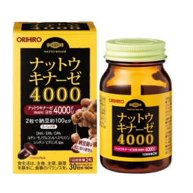 Orihiro Natto Kinase 4000FU hỗ trợ ngăn ngừa đột quỵ hộp 60 viên