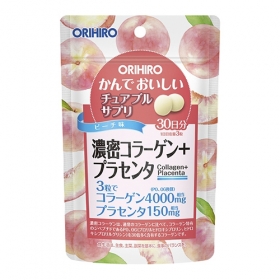 Viên nhai Orihiro bổ sung Collagen + Placenta vị đào túi 90 viên