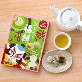 Bánh mochi Lucky Bite vị trà xanh và đậu đỏ hộp 24 viên