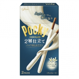 Snack que Glico Pocky 2 lớp socola trắng vị vani