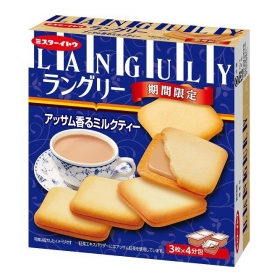 Bánh quy nhân kem vị trà sữa Mr.Ito Languly 132g