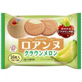 Bánh đồng tiền Bourbon Roanne nhân kem vị dưa lưới gói 16 cái