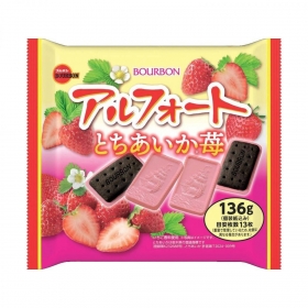 Bánh quy socola Bourbon Alfort vị dâu Tochiaika 136g