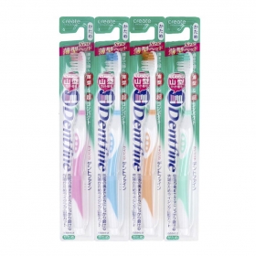 Bàn chải đánh răng Create Dentfine tay cầm cao su, thiết kế hình ngọn núi, lông bàn chải cứng (Hard)