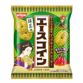 Bánh quy đồng xu cổ Nhật Bản Nissin Ace Coin vị matcha 75g