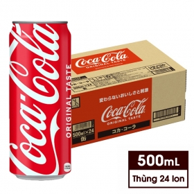 Thùng 24 lon Coca-Cola Original vị nguyên bản 500mL