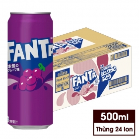 Thùng 24 lon Fanta Grape vị Nho x 500mL