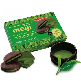 Bánh quy nhân kem trà xanh Meiji Rich Matcha Biscuits 99g