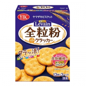 Bánh quy giòn từ lúa mì nguyên cám YBC Levain Crackers hộp 39 cái (3 gói x 13 cái)