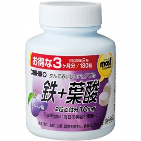 Viên nhai Orihiro MOST bổ sung sắt Acid Folic vị mận 180 viên