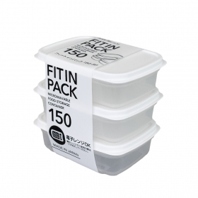 Set 3 hộp nhựa nắp dẻo Sanada Fit in Pack 150mL (trắng)