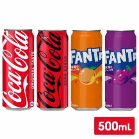 Coca-Cola vị nguyên bản & Fanta vị nho, cam lon 500mL