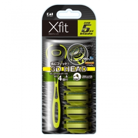 Set dao cạo râu KAI Xfit 5-Blade 3D + 4 lưỡi thay thế