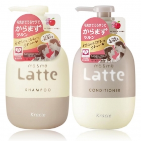 Dầu gội / Dầu xả dưỡng tóc suôn mượt Kracie Latte Ma&Me 490mL