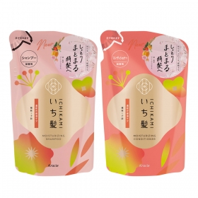 Dầu gội xả dưỡng ẩm kép chuyên sâu Ichikami Moisturizing túi refill 320mL + 320g