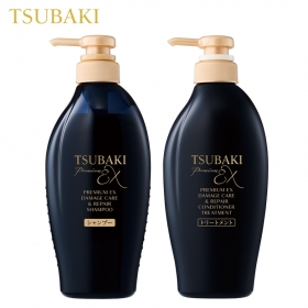 Dầu gội xả Tsubaki Premium EX Damage Care & Repair 450mL - phục hồi hư tổn chuyên sâu cho tóc uốn, nhuộm