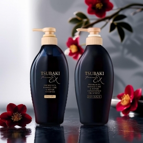 Dầu gội xả Tsubaki Premium EX Damage Care & Repair 450mL - phục hồi hư tổn chuyên sâu cho tóc uốn, nhuộm