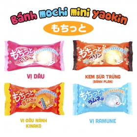 Kẹo dẻo mochi Yaokin 4 vị sữa trứng, kinako, ramune & vị dâu