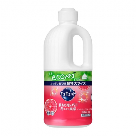 Nước rửa chén diệt khuẩn khử mùi KAO Kyukyutto 1250mL nội địa Nhật