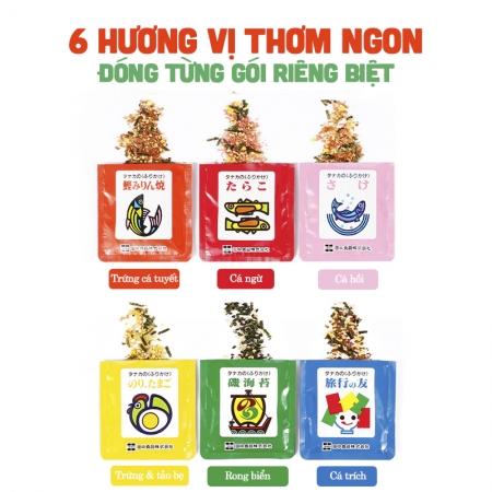 Gia vị rắc cơm tổng hợp Tanaka Foods túi 30 gói